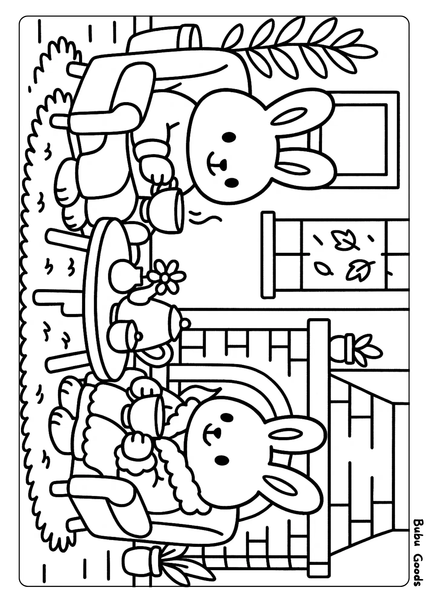 desenho-infantil-coelho-tomando-cha